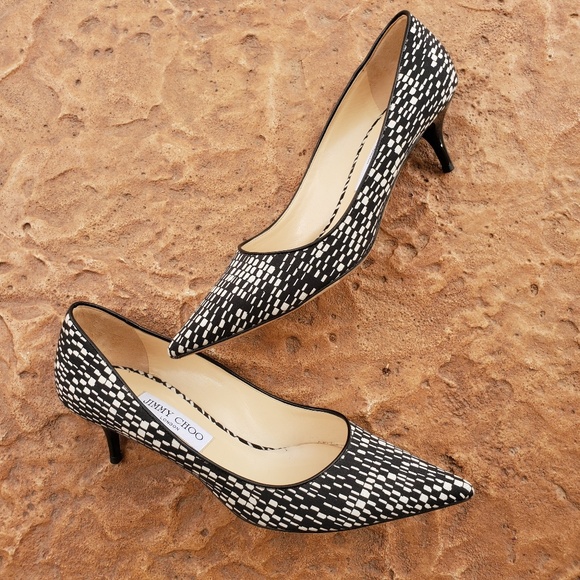 Jimmy Choo Aza Kitten Heels Geo Print 39 9 - Picture 5 of 8